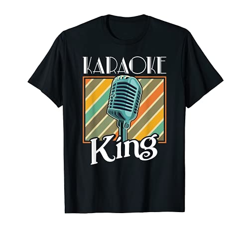 Karaoke King Shirt Retro Karaoke Micrófono Regalo Camiseta