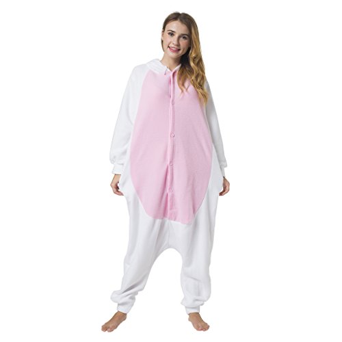 Katara-(10+ Modelos) Kigurumi Pijamas Disfraz de Animal Halloween Carnaval, Adultos, Color conejo rosa, Talla 165-175cm (1744) , color/modelo surtido