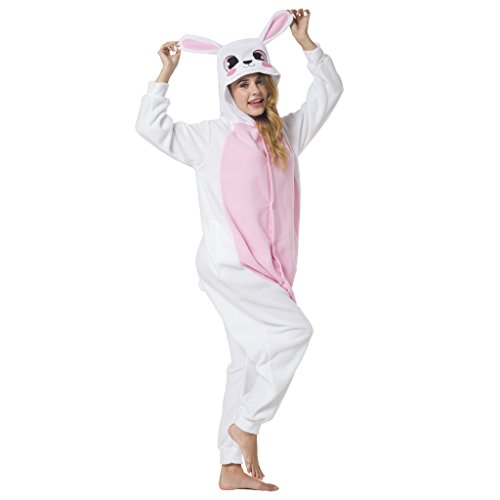 Katara-(10+ Modelos) Kigurumi Pijamas Disfraz de Animal Halloween Carnaval, Adultos, Color conejo rosa, Talla 165-175cm (1744) , color/modelo surtido