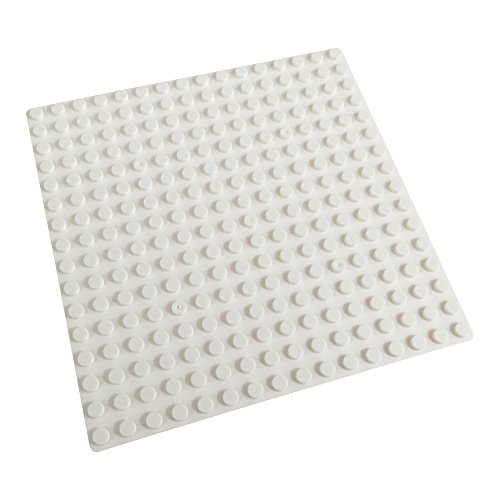 Katara 1741 Placas de Construcción 8 Pcs - 13x13cm / Pernos 16x16 Compatible con Lego, Sluban, Papimax, Q-Bricks, Blanco