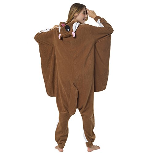 Katara 1744 - Kigurumi Pijamas Disfraz de Animal - Traje de Noche con Capucha - Adultos Unisexo - Ardilla Voladora, L