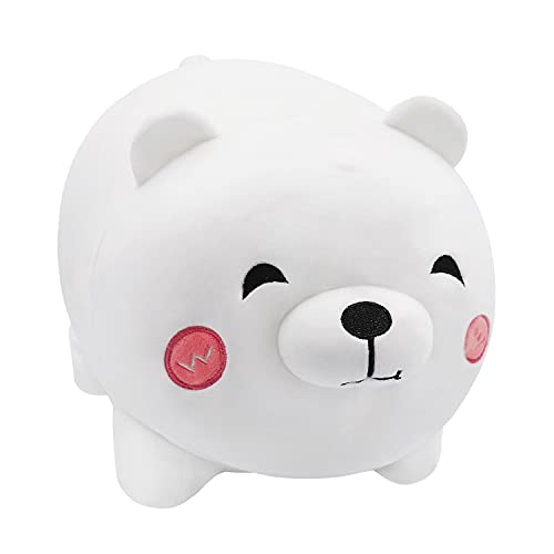 Kawaii - Oso polar de peluche polar de peluche con oso polar, cojín suave de oso polar, muñecas, almohadas de peluche, juguetes de confort, cojines acolchados para niños de 17,7 pulgadas