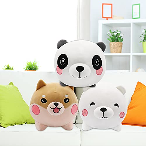 Kawaii - Oso polar de peluche polar de peluche con oso polar, cojín suave de oso polar, muñecas, almohadas de peluche, juguetes de confort, cojines acolchados para niños de 17,7 pulgadas