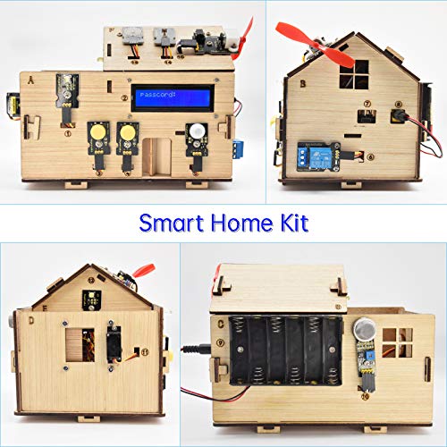 KEYESTUDIO Smart Home IoT Kit for Arduino IDE for UN0 R3, Electronics Home Automation Coding Toys to Learning Mechanical Building, Electrical Engineering, Code Educational Coding for Kids Teens Adults