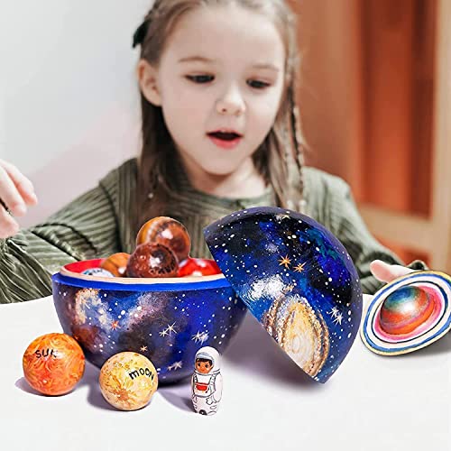 KFGJ Modelo del Sistema Solar, Sistema Solar de Madera, Sistema Solar para Planetario, Astronomía Regalos para niños Adultos, Planetas para niños Juguetes del Siste