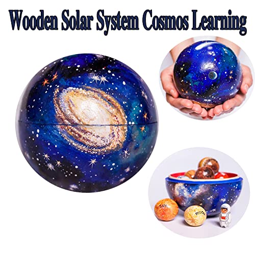 KFGJ Modelo del Sistema Solar, Sistema Solar de Madera, Sistema Solar para Planetario, Astronomía Regalos para niños Adultos, Planetas para niños Juguetes del Siste