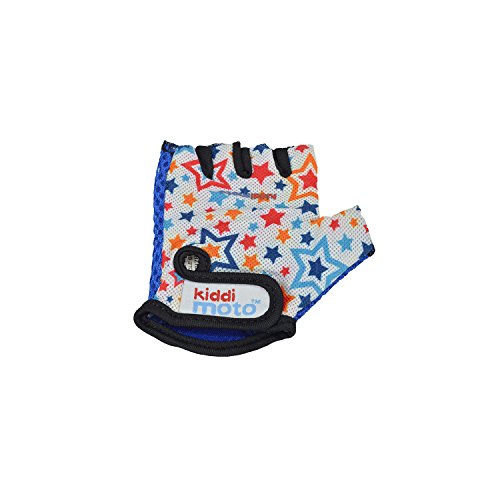 Kiddimoto Guantes de Ciclismo sin Dedos para Infantil (niñas y niños) - Bicicleta, MTB, BMX, Carretera, Montaña - Estrellas - Talla: M (5-8 años)