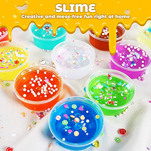 KIDDYCOLOR Slime Kit de Bricolaje, 108 Piezas de Slime para niños, con 18 Crystal Slime, 6 Slime Esponjoso, 48 Glitter Powder, Art Craft Toys Regalos para niños de 5 años o más