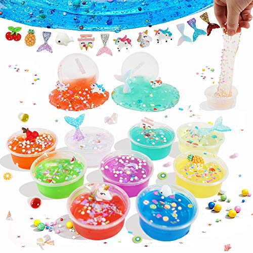 KIDDYCOLOR Slime Kit de Bricolaje, 108 Piezas de Slime para niños, con 18 Crystal Slime, 6 Slime Esponjoso, 48 Glitter Powder, Art Craft Toys Regalos para niños de 5 años o más