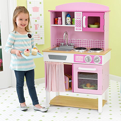 KidKraft 53198 Cocina de juguete Home Cookin' de madera para niños - Rosa