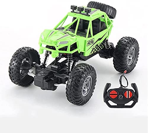 Kids RC Car 360°Stunt Remote Control Vehicle 2.4G Mountain Climbing Bigfoot Monster Truck High-Capacity Anti-Friction Tires Electric Rock Crawler Toy Car Xmas Gifts (Green 2battery)