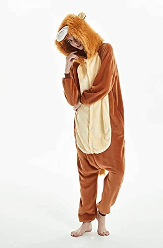 Kigurumi - Disfraz de animales para carnaval, Halloween o Espectacular Party Show de Navidad, pijama de Cosplay Onesies Intimo Zoo de invierno unisex para mujer y hombre, León 2, L