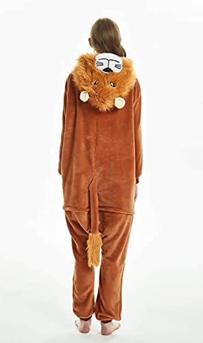 Kigurumi - Disfraz de animales para carnaval, Halloween o Espectacular Party Show de Navidad, pijama de Cosplay Onesies Intimo Zoo de invierno unisex para mujer y hombre, León 2, L