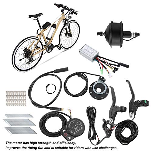 Kit de conversión de Bicicleta eléctrica, Kit de Motor de buje de 36 V y 250 W con medidor de Pantalla KT-900S para Rueda de 24 Pulgadas y 12 G(Mosca de la Tarjeta de transmisión Trasera)