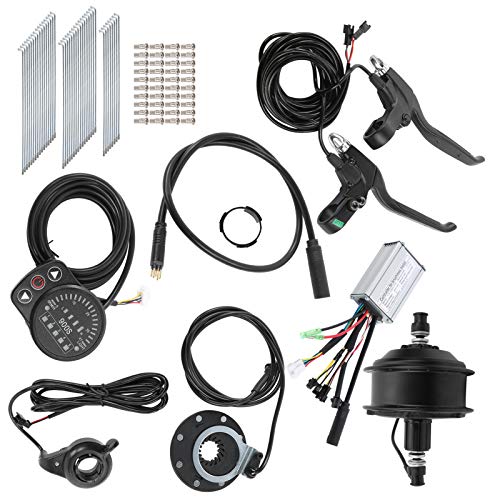 Kit de conversión de Bicicleta eléctrica, Kit de Motor de buje de 36 V y 250 W con medidor de Pantalla KT-900S para Rueda de 24 Pulgadas y 12 G(Mosca de la Tarjeta de transmisión Trasera)