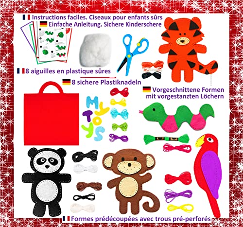 Kit de costura de regalo para niñas de 7, 8, 9, 10, 11, 12 años, regalo de Navidad, regalo de cumpleaños, para niñas y aprender a coser