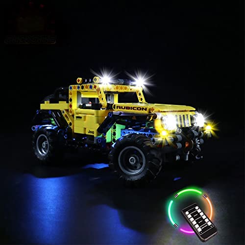 Kit de luces GC para Lego Jeep Wrangler 42122 (el juego Lego no está incluido) (mando a distancia)