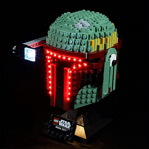 Kit de luz LED para Lego 75277 Star Wars Boba Fett Casco, Iluminación para Lego 75277 Modelo de bloques de construcción (solo luz incluida)