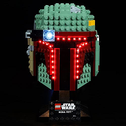 Kit de luz LED para Lego 75277 Star Wars Boba Fett Casco, Iluminación para Lego 75277 Modelo de bloques de construcción (solo luz incluida)