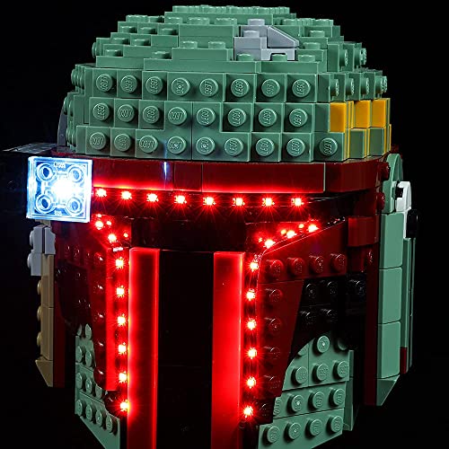 Kit de luz LED para Lego 75277 Star Wars Boba Fett Casco, Iluminación para Lego 75277 Modelo de bloques de construcción (solo luz incluida)