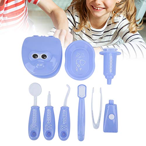 Kit de médico para niños, Juguete de Dentista 9 Piezas de Herramientas de Dentista Juego de simulación para niños Juguete de Dentista para Comprobar el Modelo de Diente(Púrpura)