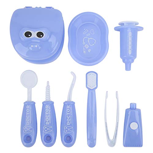 Kit de médico para niños, Juguete de Dentista 9 Piezas de Herramientas de Dentista Juego de simulación para niños Juguete de Dentista para Comprobar el Modelo de Diente(Púrpura)