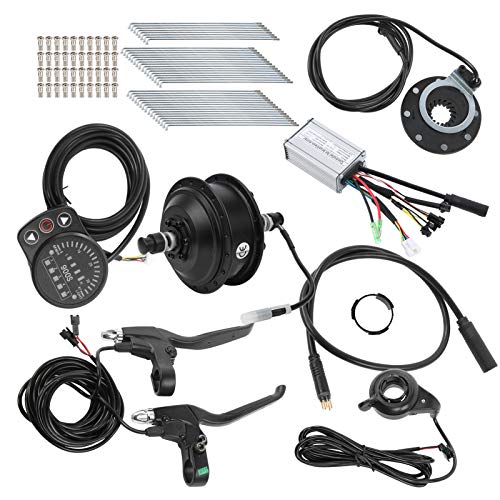 Kit de motor de cubo, 36 V 250 W Kit de conversión de bicicleta eléctrica de motor de cubo sin ruido con medidor de pantalla KT-900S para rueda de 24 pulgadas y 12 G(Unidad trasera n. ° 2)