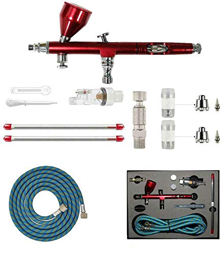 Kit de pintura profesional con aerógrafo de la marca Abest, para manualidades, proyectos de modelismo, gatillo de acción dual (0,2 - 0,3 - 0,5 mm)