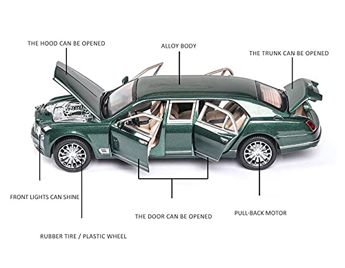 Kit Juguetes Coches Metal Resistente para Bentley GT V8 1:24 Simulación De Aleación De Fundición A Presión Modelo De Coche Ligero Sonido Colección Regalos Maravilloso Regalo (Color : Verde)