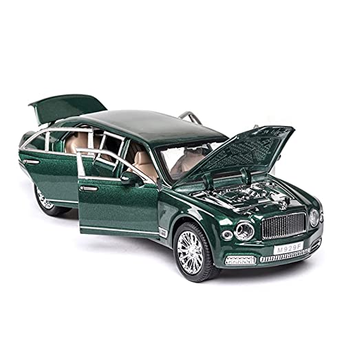 Kit Juguetes Coches Metal Resistente para Bentley Mulsanne Extended 1:24 Simulation Finale Alloy Sound and Light Car Model Gift Collection Maravilloso Regalo (Color : Verde)