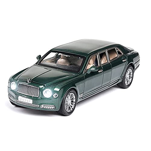 Kit Juguetes Coches Metal Resistente para Bentley Mulsanne Extended 1:24 Simulation Finale Alloy Sound and Light Car Model Gift Collection Maravilloso Regalo (Color : Verde)