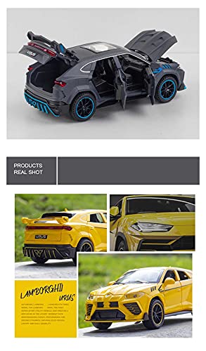 Kit Juguetes Coches Metal Resistente para Lamborghini Urus 1:32 Simulación Aleación Fundición Presión Tire hacia Atrás Modelo Coche Deportivo Colección Juguetes Maravilloso Regalo (Color : Yellow)