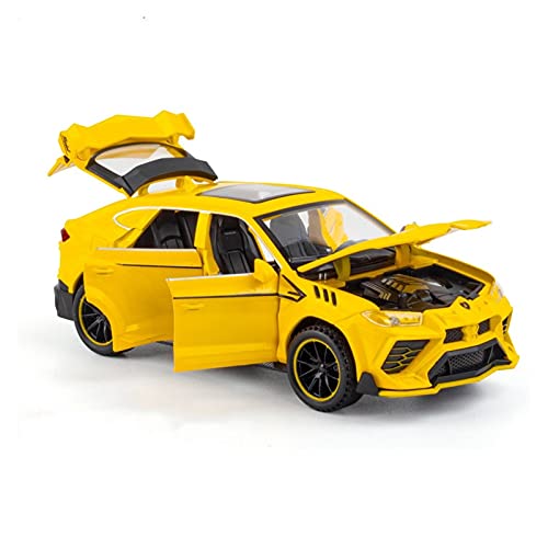 Kit Juguetes Coches Metal Resistente para Lamborghini Urus 1:32 Simulación Aleación Fundición Presión Tire hacia Atrás Modelo Coche Deportivo Colección Juguetes Maravilloso Regalo (Color : Yellow)