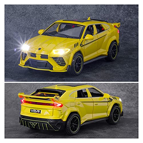 Kit Juguetes Coches Metal Resistente para Lamborghini Urus 1:32 Simulación Aleación Fundición Presión Tire hacia Atrás Modelo Coche Deportivo Colección Juguetes Maravilloso Regalo (Color : Yellow)