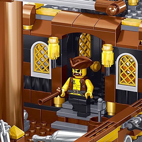 Kit Modelo Barco Pirata Vela, Bloques Construcción Barco Pirata Grandes, 722 Bloques Construcción Abrazadera, Juego Construcción Barcos Modular, Juguetes Construcción Compatibles Con Lego