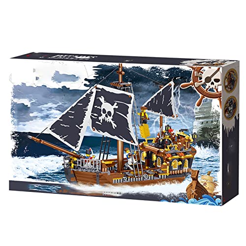 Kit Modelo Barco Pirata Vela, Bloques Construcción Barco Pirata Grandes, 722 Bloques Construcción Abrazadera, Juego Construcción Barcos Modular, Juguetes Construcción Compatibles Con Lego