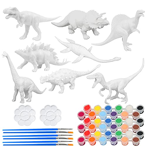 Kit Pintura Dinosaurios, ZoneYan Juguetes de Animales para Niños, Pintar Dinosaurios Animales, Juguetes de Dinosaurio 3D, Juego Dinosaurios 3-10 años (Dinosaurio Kit)