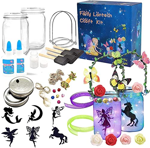 Kits de manualidades de farolillos de hadas para niños: manualidades de luces de noche de hadas para niñas de 6 a 12 años de edad, regalo para niñas, decoración de dormitorios, patios y jardines