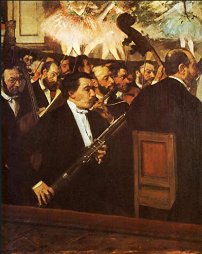 Kits de Pintura por números Orquesta de la Ópera (1869) de Edgar Degas Pintura al óleo Kit con Pinceles y Pinturas, Lienzo Regalo de Pintura para Adultos Mayores 40x50cm Regalo de Navidad