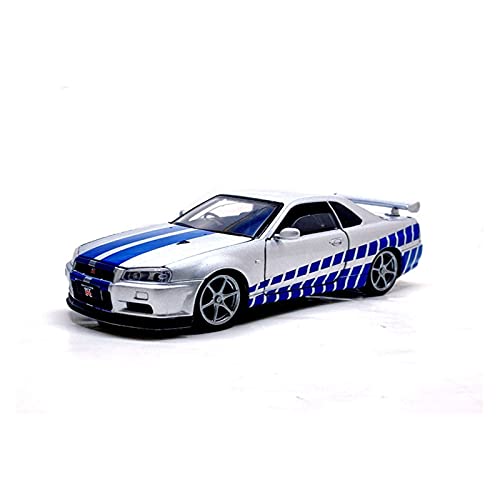 Kits Juguete Modelo Coche Clásico para Nissan Skyline Ares GTR R34, Fundición A Presión, Modelo Coche Aleación Alta Simulación, Serie Extraíble, Coche De Juguete para Niños Expresión De Amor