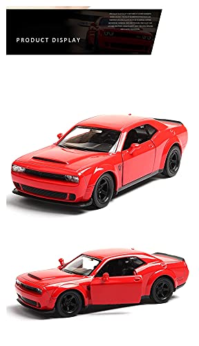 Kits Juguetes Modelos Coches De Moda Aleación para Dodge Challenger SRT 1:36 Demon Sports Car Model Toy Trae De Vuelta A La Colección Regalos para Niños Power Expresión De Amor (Color : Rojo)