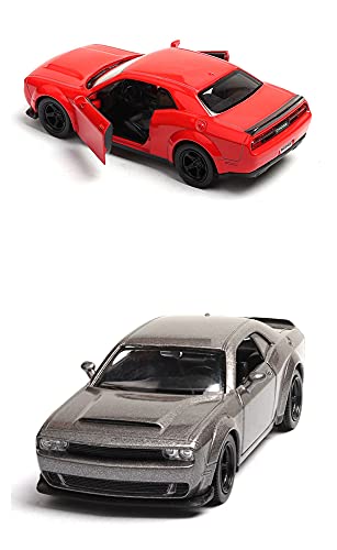 Kits Juguetes Modelos Coches De Moda Aleación para Dodge Challenger SRT 1:36 Demon Sports Car Model Toy Trae De Vuelta A La Colección Regalos para Niños Power Expresión De Amor (Color : Rojo)