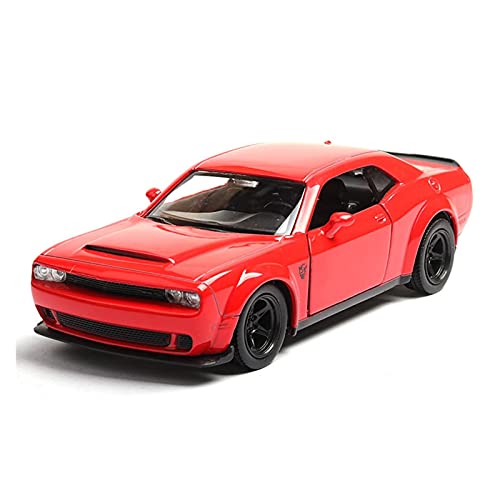 Kits Juguetes Modelos Coches De Moda Aleación para Dodge Challenger SRT 1:36 Demon Sports Car Model Toy Trae De Vuelta A La Colección Regalos para Niños Power Expresión De Amor (Color : Rojo)