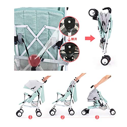 KKCD-Cochecito De Bebésilla De Paseo Sillón Plegable, Sistema De Viaje Compacto Y Liviano, Espacioso Desde El Nacimiento El Cochecito Se Puede Sentar Reclinable Plegable Portátil Amortiguador Carro De