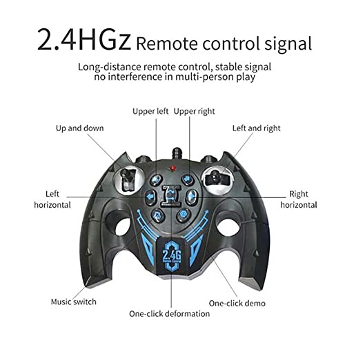 Klobvtt 2.4G RC Stunt Car, 360 ° Control Remoto Dual Drift Off-Road RC Cars, One-Click Deformation Trick Twist Vehículo con Luces Música, Detección de Gestos Vehículos controlados por Radio