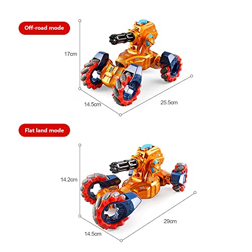 Klobvtt Coches con bomba de agua con detección de gestos de coche trenzado 4WD, 3 métodos de control remoto, multicontrol inteligente, vehículo de acrobacias giratorio con desplazamiento lateral de 45