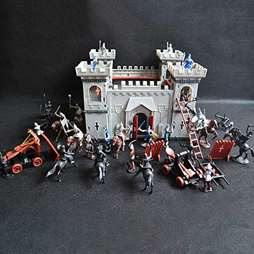 Knight Castle Woodcraft Kit de construcción de castillo medieval juguete caballeros juego soldados infantería accesorio juego