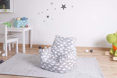 KNORRTOYS.COM- Puf para niños, Color Grey White Clouds (68259)