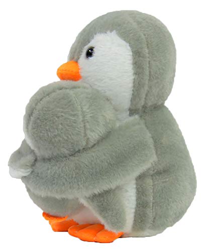 Kögler- Dúo de Peluche con mamá de pingüino con bebé, Aprox. 16 cm de Alto, niños, Color Gris, Blanco (27004)