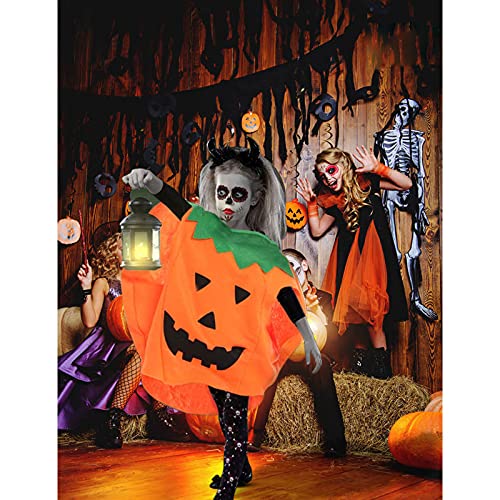 KOIROI Disfraz de Calabaza, Disfraz Infantil de Calabaza, Disfraz Infantil de Calabaza, Disfraz de calabaza infantil con Gorro y Bolsas de Dulces para Niños, Halloween, Carnaval,(Naranja)